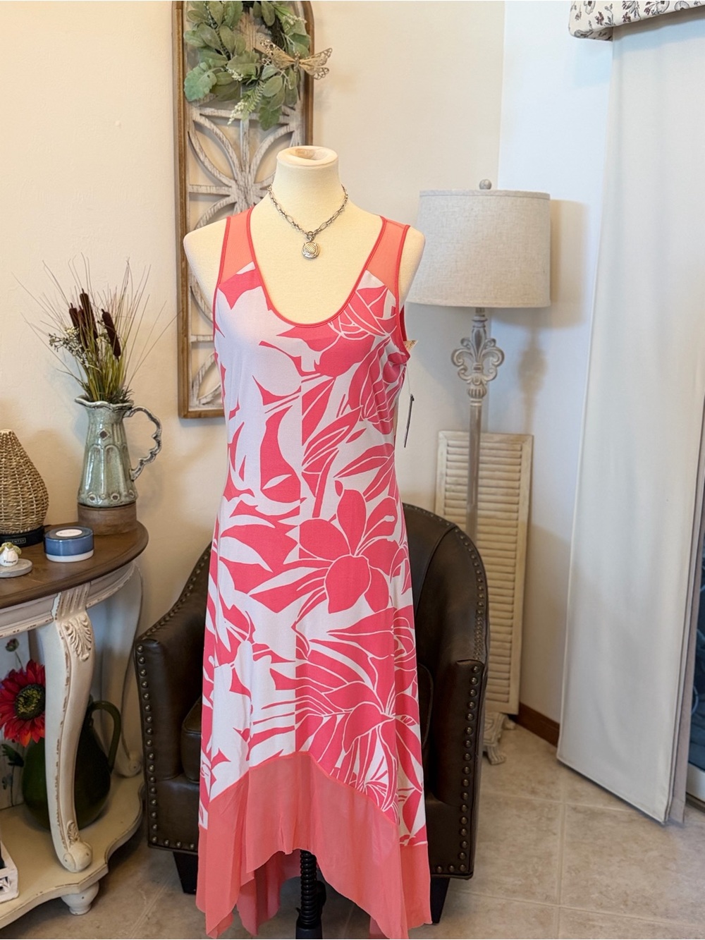 NWT Marc New York by Andrew Marc Sunset Hi-Low Floral Maxi Dress